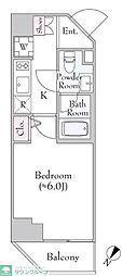 Log登戸station west 1Kの間取図画像