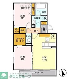 コモレビ大蔵F 2LDKの間取図画像
