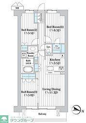 アビティグランデ砧 3LDKの間取図画像