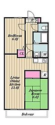 ヴィラフィオーレ 2LDKの間取図画像