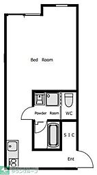 コパルタージュK 1Kの間取図画像