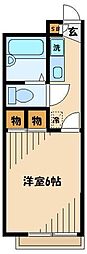 レオパレス世田谷 1Kの間取図画像