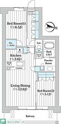 アビティグランデ砧 2LDKの間取図画像