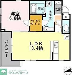 ベルメゾン尾山台駅前 1LDKの間取図画像