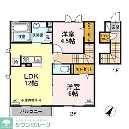 シリウス 2LDKの間取図画像