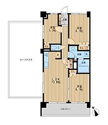 HF若林公園レジデンス 3LDKの間取図画像