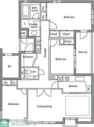 レジディア上目黒 3LDKの間取図画像