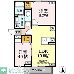 セレスティア岡本 2LDKの間取図画像
