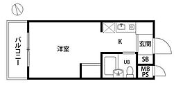 菱和パレス千歳台 ワンルームの間取図画像
