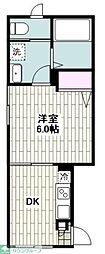 Koa三軒茶屋 1Kの間取図画像