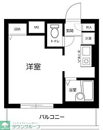 メインステージ中野坂上 ワンルームの間取図画像