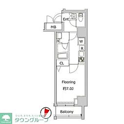 グランヴァン赤坂 1Kの間取図画像