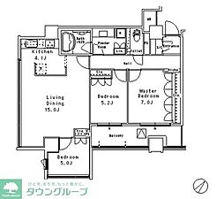 MFPR目黒タワー 3LDKの間取図画像