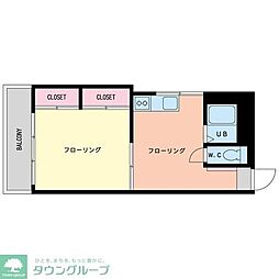 アートヒルズ第2世田谷 1DKの間取図画像