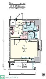 LEXE明大前 1Kの間取図画像