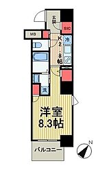 エムズサニーパレス月島 1Kの間取図画像