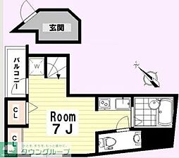 ガーデンズ代々木上原 ワンルームの間取図画像