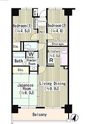 クリケットヒル富ヶ谷 3LDKの間取図画像