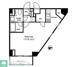 ParkCube四谷三丁目 1Kの間取図画像