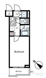 ルーブル高田馬場 1Kの間取図画像