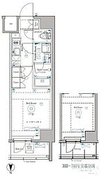 dips野方RESIDENCE 1Kの間取図画像