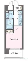プライムアーバン早稲田 1Kの間取図画像