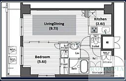 ガラ・グランディ中野 1LDKの間取図画像