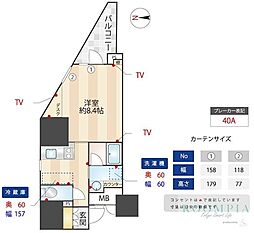 ZOOM信濃町 1DKの間取図画像