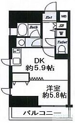 デュオ・スカーラ西新宿2 1DKの間取図画像