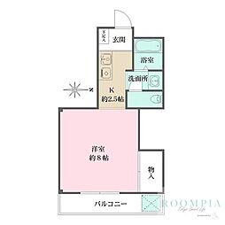 コンフォート石田 1Kの間取図画像