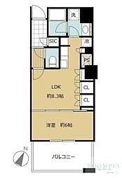 ブリリア有明スカイタワー 1LDKの間取図画像
