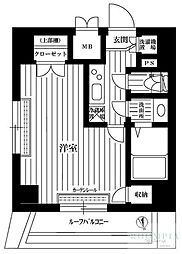 ルーブル神楽坂 1Kの間取図画像