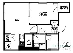 creal江戸川橋 1DKの間取図画像