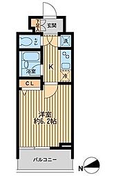 HF早稲田レジデンス 1Kの間取図画像