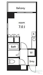 エクセレンテ神楽坂 ワンルームの間取図画像