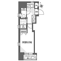 GRANDASSET早稲田 1Kの間取図画像