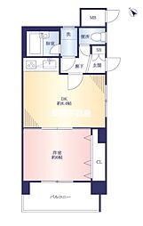 ライオンズマンション六ツ門南 1DKの間取図画像