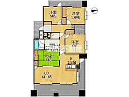 ファーネスト柳川グランドタワー 4LDKの間取図画像