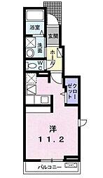 パルドミール ワンルームの間取図画像