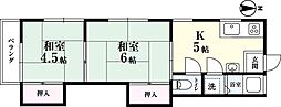 サガンメイトA 2Kの間取図画像