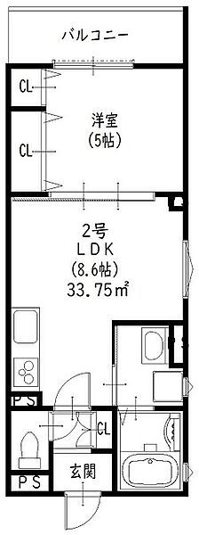 クリエオーレ下神田II 102｜大阪府寝屋川市下神田町(賃貸アパート1LDK・1階・33.75㎡)の写真 その4