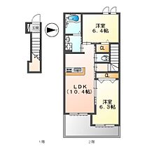 ボヌール  ｜ 大阪府寝屋川市八坂町（賃貸アパート2LDK・2階・55.28㎡） その2