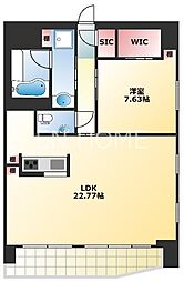 プレジオ松屋町 1LDKの間取図画像