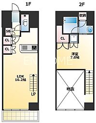 KDXレジデンス本町橋 1LDKの間取図画像