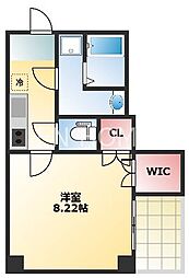 ドゥエリング上汐 1Kの間取図画像
