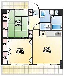 グローリーヨシダ 2LDKの間取図画像