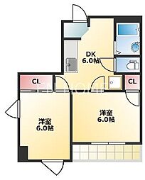 ラパンジール日本橋 2DKの間取図画像