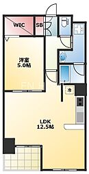 セレッソコート上本町EAST 1LDKの間取図画像