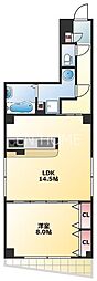 ゼウス内久宝寺 1LDKの間取図画像