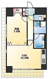 リーガル南船場 1LDKの間取図画像